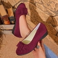 thumbnail image 2 of Wensltd Women Round Toe Wedge Heel Shoes Solid Color Closed Toe Loafers Work Office Walking Shoes Wine, 2 of 8