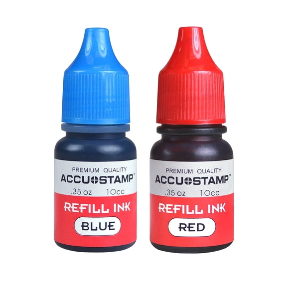 Accu-Stamp Ink Refill, Pre-Inked, Red & Blue 032958