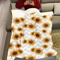thumbnail image 4 of Sunflower Blanket 40"x50" White Chevron Fleece Blanket Soft Fuzzy Plush Throw Blankets Gifts for Adults Teens, 4 of 6