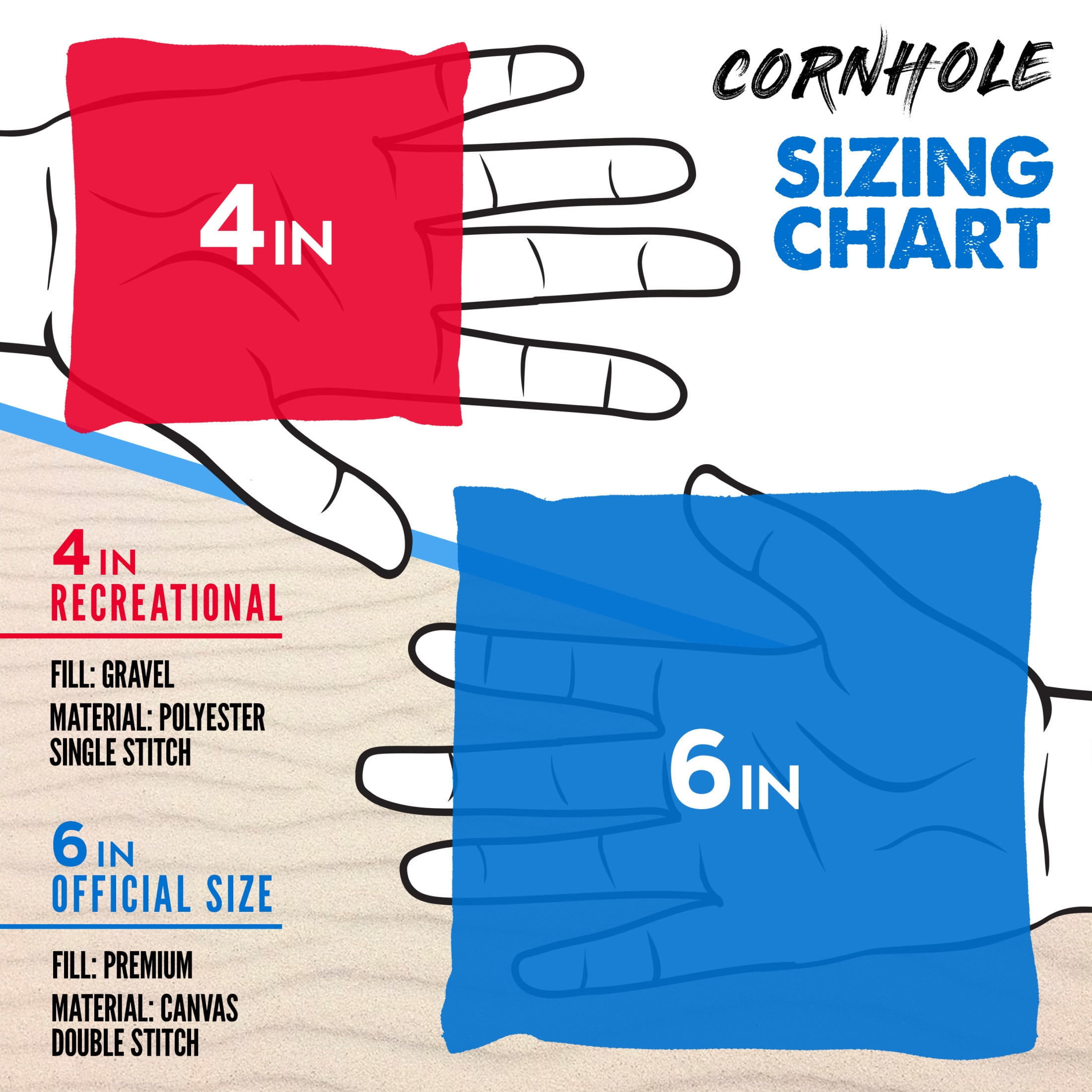 Franklin Sports Official Size Tropical Themed Cornhole Bags - (8) Premium 6" Heavy Duty Double Stitched Canvas Bags - Includes Carry Case