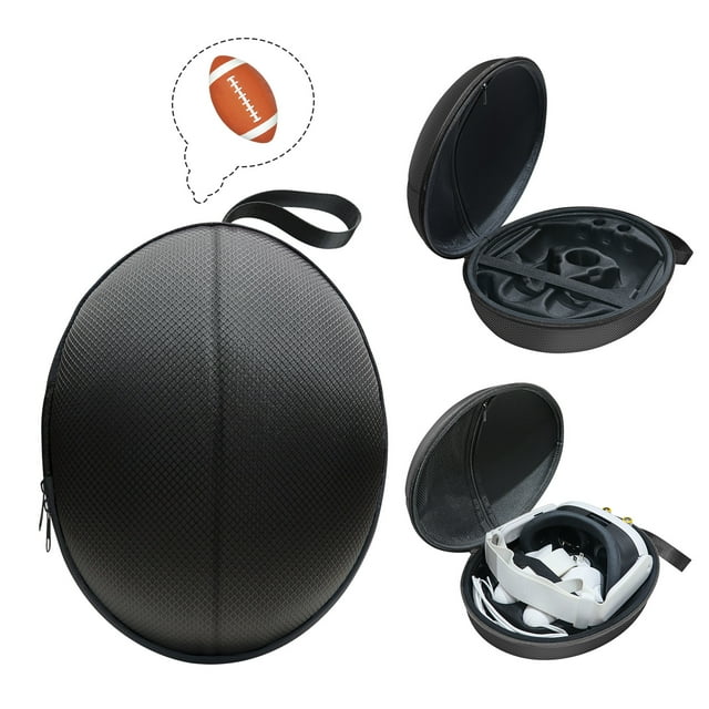 Étui Rigide pour Casque Meta Oculus Quest3VR, Sangle de Tête, Adapté pour le Rangement de Voyage, Sac de Rugby Portable pour Accessoires Meta Quest 3, Noir Diamant