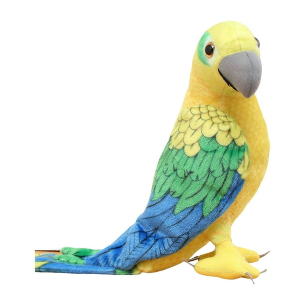 de peluche, pájaro de peluche, juguete decorativo, loro, juguete de fiesta para niños, para sala de estar, 19,69 x 10,24 pulgadas Amarillo Verde Azul