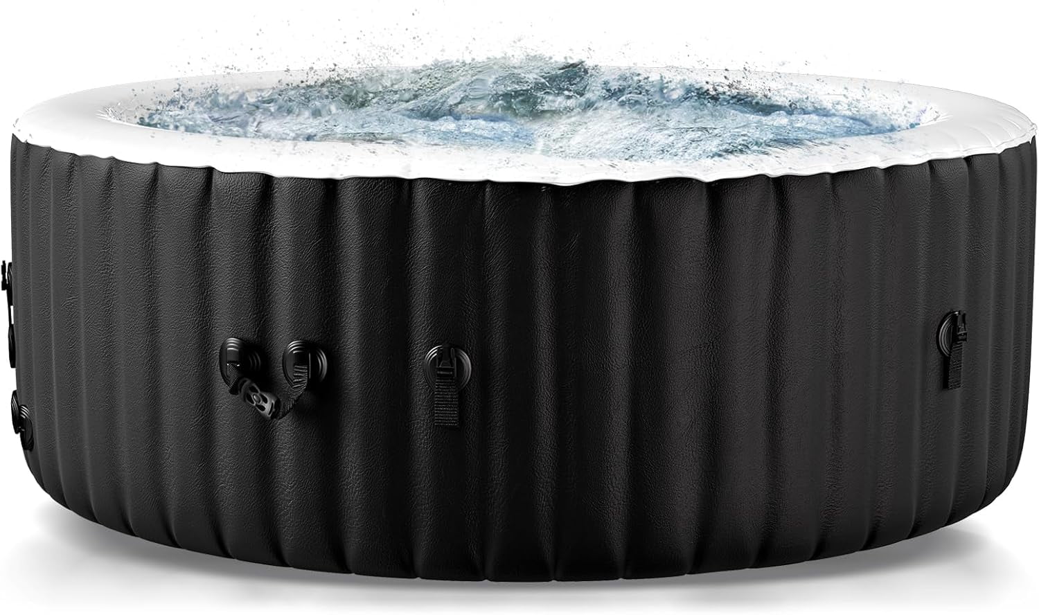 71" X 71" X 25" Inflatable Hot Tub for 2-4 Person Round, 211 Gallon Large Portable Hottub Spa with 110 Bubble Air Jets, Blow Up Spa Bathtub with LED Control Panel, 2 Filter, Temperature up to 104°F