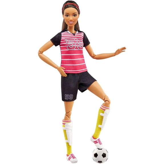 Barbie Career Made To Move Soccer Player Doll Ultra Flexibility with Soccer Ball