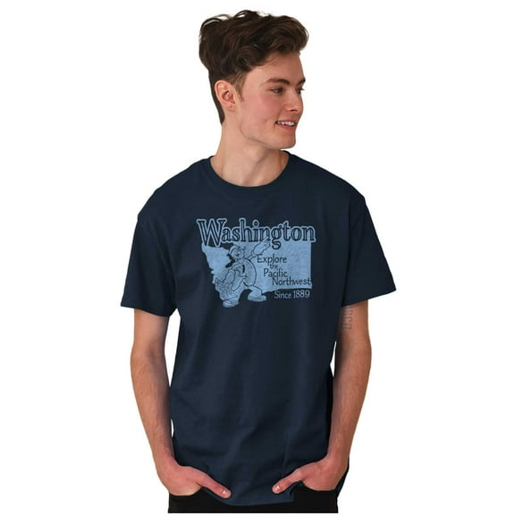 Popeye Explore State of Washington WA Men's Graphic T Shirt Tees Brisco Brands S