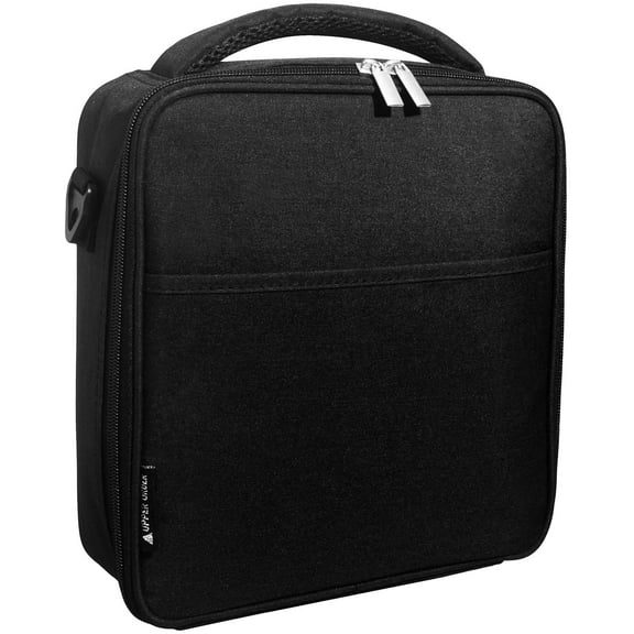 UPPER ORDER Durable Insulated Lunch Box Tote Reusable Cooler Bag Freezable Lunch Bag 25 Percent Larger Storage (Black)