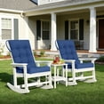 thumbnail image 5 of FODINGHILL Rocking Chair Cushions,Polyester Weatherproof Outdoor High Back Rocker Chairs Cushion with Ties,Thickened Seat for Patio,Blue, 5 of 10