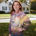 thumbnail image 3 of Uorisanigo Sweatshirt for Kids Trendy Dreamy White Horse Girls Half Zip Sweatshirt Long Sleeve Pullover Crop Tops Oversized Athletic Top Fall Fashion Outfits Clothes Kids Hoodies, 3 of 7