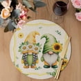 thumbnail image 3 of Sunflowers Gnomes Round 13 Inch Placemats Set of 8, Eucalyptus Spring Linen Texture HeatResistant Non Slip Place Mats for Dining Table, Wipeable Braided Kitchen Table Mats for Housewarming, 3 of 9