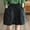 Black, variant on jjayotai Cotton Linen Shorts for Women Drawstring Elastic Waist Pants Knee Length Wide Leg Shorts Summer Casual Beach Shorts with Pockets