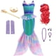 thumbnail image 1 of Disney-disfraz de la Sirenita Ariel para niñas, vestido de cola larga con volantes, Cosplay, ropa de fiesta de cumpleaños Fivean unisex, 1 of 2