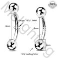 thumbnail image 4 of shiyou-16G Rook Earring Sterling Silver 925 Internal Threaded Rook Piercing Jewellery Ball Cartilage Earring Eyebrow Bar Barbell 6/8 mm, 4 of 4