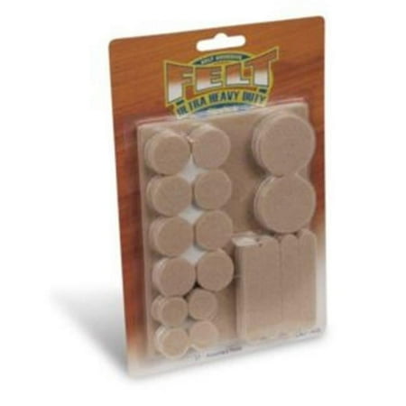 Slipstick 222044 Home Assortment Premium Self-Stick Felt Oatmeal - 37 Piece