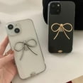 thumbnail image 4 of Simple 3D Bow Clear Soft Phone Case Compatible with iPhone Case (Gold,iPhone 12 Pro), 4 of 7