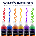 thumbnail image 2 of Glokers 6 Colors Washable Tempera Paints, 8-Ounce Bottles of Bold, Vibrant Non-Toxic Kids Paints, Great for Finger Painting - Made in USA, 2 of 7