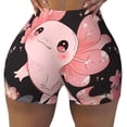 thumbnail image 2 of Fotbe Cute Axolotl Sakura Blossoms A Shorts Sin Costuras – Shorts Deportivos de Cintura Alta para Mujer, Elásticos para Gimnasio, Yoga, Running o Ciclismo-Medium, 2 of 8
