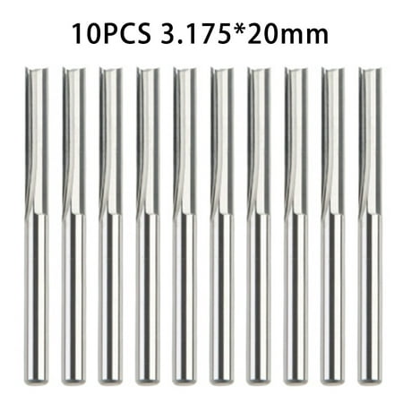 

10Pcs Straight Slot Mdf Cutting Woodworking Cnc Router Bits Engraving Tool