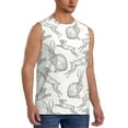 thumbnail image 2 of Kdxio Hand Drawn Rabbit for Men's Muscle T-shirt,Sleeveless for Workout Running Athletic Gym Lounge Casual, 2 of 7