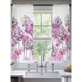 thumbnail image 2 of Spring Floral Sheer Curtains 63 Inch Length 2 Panels Set Window Treatments, Pink Onion Dandelion Flowers Botanical Rod Pocket Semi Curtains for Living Room/Bedroom/Kitchen Décor, 104"W x 63"L, 2 of 7
