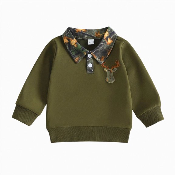 Linfrsh Toddler Baby Boy Girl Christmas Sweatshirt Button Shirt Fall Winter Outfit, 2-3 Years