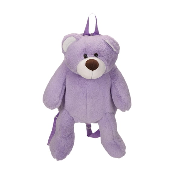 Wxqbjtam Plush Animal Bear Backpack Casual Travel Backpack Soft Fashion Bookbag Schoolbag Purple