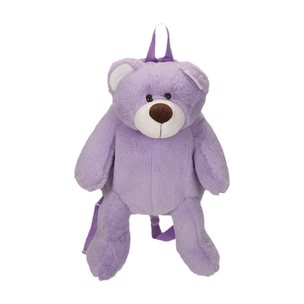 Mochila de oso de peluche, mochila de moda para estudiantes, niñas, adultos, adolescentes y mujeres. Púrpura