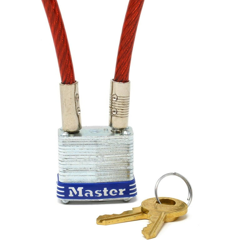 913611 Master Lock Fixed Length Cable Locks, 6 ft. Cable Length, Braided  Steel, 3/8 Cable Diameter