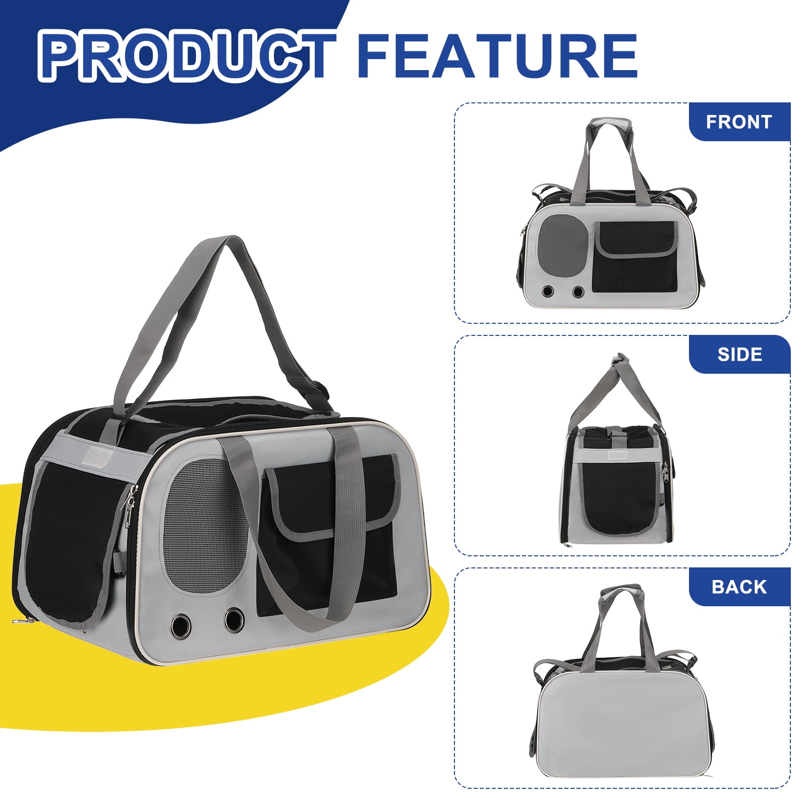 Uxcell Expandable Pet Portable Travel Backpack Carrier for Little Cat Pet Dog, Black