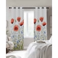 thumbnail image 4 of 4th of July Flower Kitchen Curtains Patriotic Red Blue Poppy Floral Daisy Cafe Short Curtains for Bathroom Blackout Window Curtain Small Window Treatment Drapes for Bedroom Living Room 42"x45"x2, 4 of 9