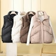 thumbnail image 5 of ZQUUVOU Women's Puffer Vest Winter Fashion Vest Sleeveless Padded Jacket Stand Collar Vest for Outer Wear Inner Layer Khaki, 5 of 5