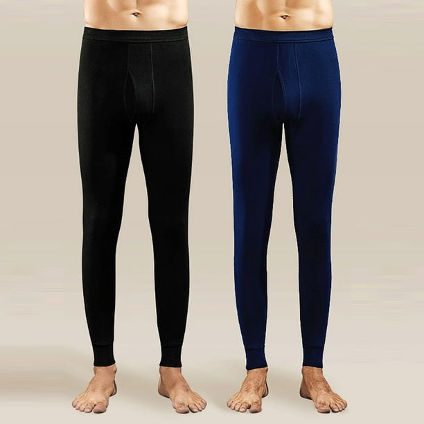 Conjunto de 2 leggings térmicos y pantalones de lana de invierno para hombre.