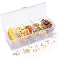 thumbnail image 1 of Servidor de condimentos refrigerado por hielo de 5 compartimentos con tapa con bisagras - Platos extraíbles (más de 2 tazas cada uno) - Contenedores de plástico para almacenamiento de alimen, 1 of 5