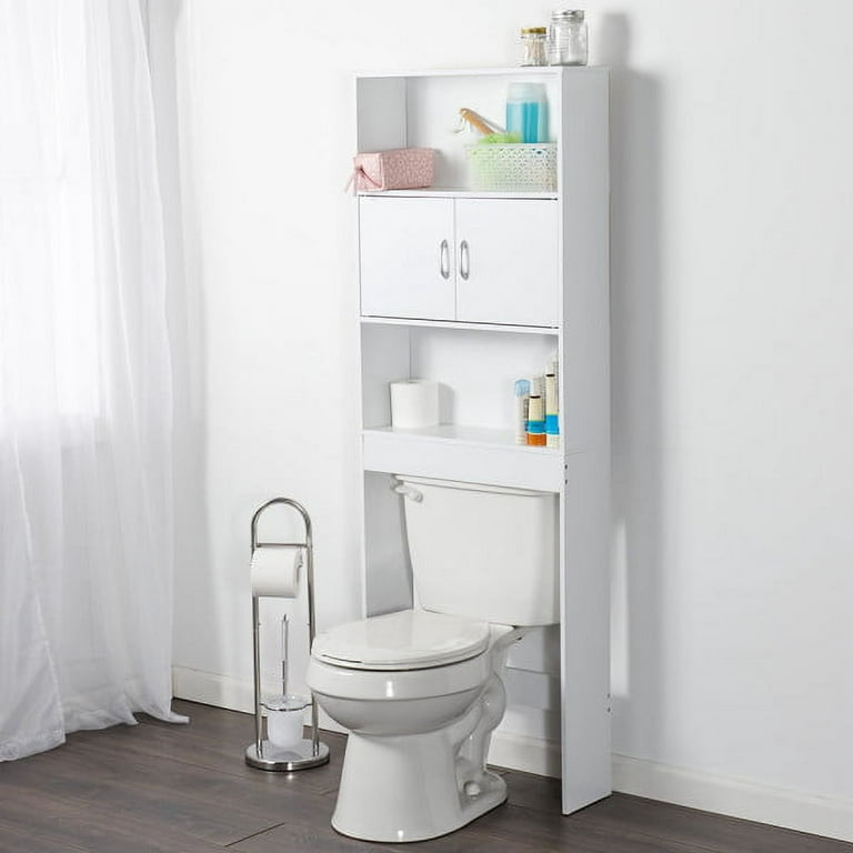 Three Capreolus 3-Tier Over The Toilet Storage, Bathroom Organizer with  Safety Rails & Anti-Tilt Device, Wooden Multifunctional Space Saver,  Bathroom