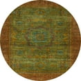 thumbnail image 1 of Ahgly Company Machine Washable Indoor Round Abstract Saddle Brown Area Rugs, 8' Round, 1 of 7