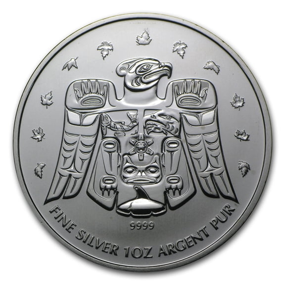 2009 Canada 1 oz Silver Olympic Thunderbird Totem BU (Abrasions)