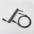 thumbnail image 1 of Type C 3.1 Coiled Keyboard Cable Spring Coiled Cable 3.5 mm 3m 9 ft Usb c Mechanical Keyboard Cable 18cm coiled Light Grey Grey-Grey, 1 of 1