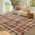thumbnail image 2 of Haperlare 6'x9' Modern Plaid Area Rug Washable Rugs, Non Slip Ultra Soft Rug Stain Resistant Farmhouse Rug Carpet for Living Room Bedroom Dining Room, Red, 2 of 8