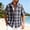 Black, variant on COSFO Work Men Button Down Shirt Short Sleeve Casual Plaid Shirts Summer Regular Fit Collared Tops