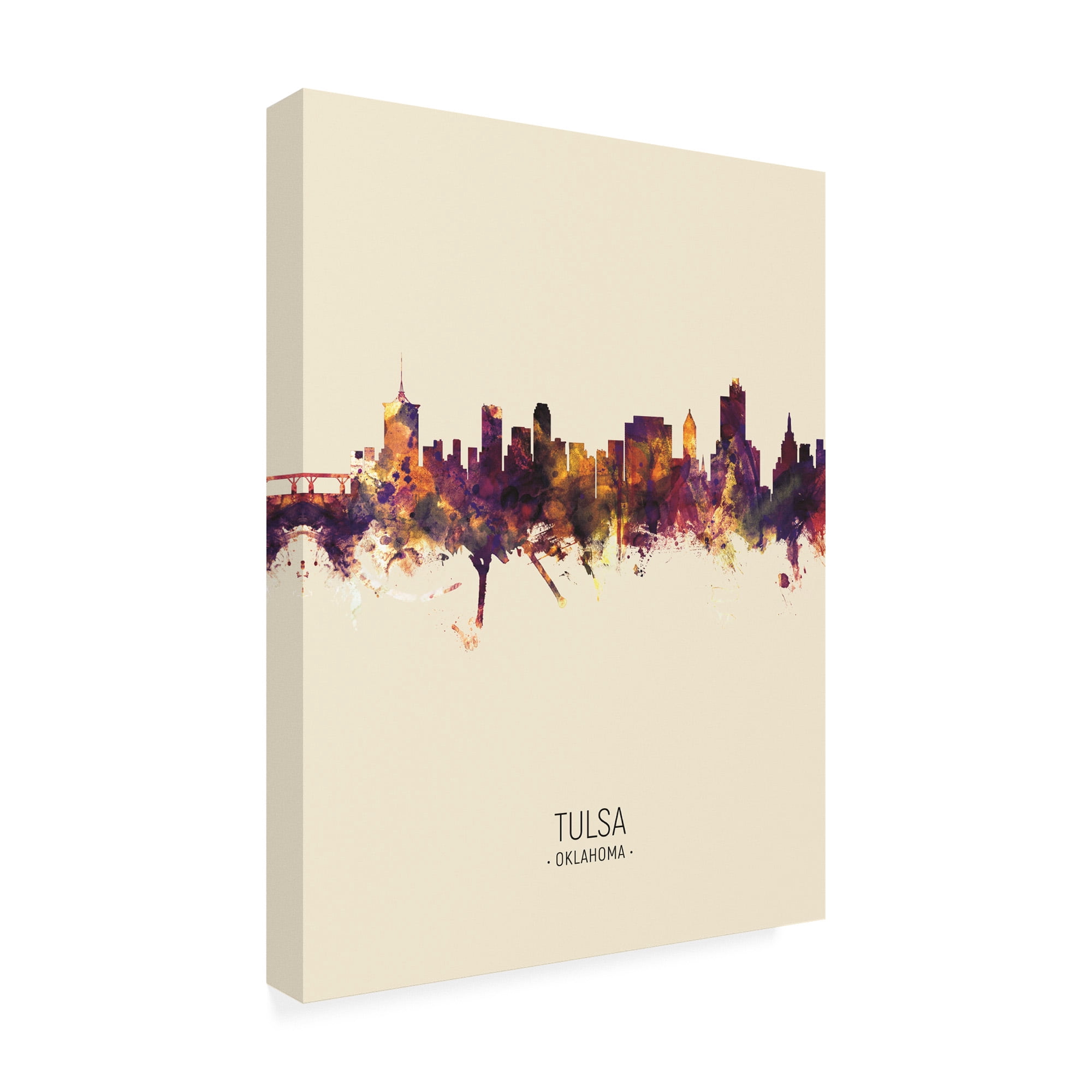 Trademark Fine Art 'Tulsa Oklahoma Skyline Portrait III' Canvas Art by Michael Tompsett