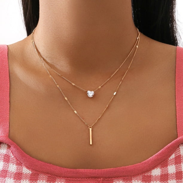 Collar de hoja hueca simple S personalizado, colgante de diamantes de imitación con cuentas redondas multicapa Wmkox8yi sjalhkljlk5618