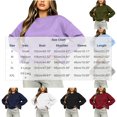 thumbnail image 3 of Mifsaly Womens Crew Neck Sweatshirts Flare Sleeve Ruched Solid Elastic Hem Casual Shirts Loose Fit Soft Comfortable Pullover Tops, 3 of 8