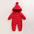 thumbnail image 3 of BULLPIANO 0-2T Toddler Baby Girls Boys Zipper Down Jumpsuits Winter Warm Hooded Romper Snowsuit Windproof Outwear, 3 of 3