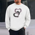 thumbnail image 1 of Amzcrzy Sudadera Para Hombre, Con Estampado De Corazones, Informal, De Manga Larga Y Cuello Redondo, Con Capucha, Color Blanco, Talla L, 1 of 6