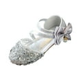 thumbnail image 7 of Girls Mary Jane Glitter Shoes Low Heel Princess Flower Wedding Party Dress Pump Shoes for Kids Toddler, 7 of 7