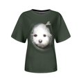 thumbnail image 4 of YDLCAFD T-Shirt Femme Mode Décontractée Imprimé Chiot Mignon Col Rond Manches Courtes T-Shirt Haut, 4 of 5