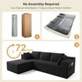 thumbnail image 5 of Sofa, Jolifa 105" Modular Sectional Sofa and Couch with Boneless Seat & L-Shaped Chaise, No Assembly Required Modern Sofa for Living Room, Black (Plush Corduroy Fabric), 5 of 9