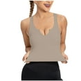 thumbnail image 2 of JIUKE Plus Size Crop Tank Tops Womens Ribbed Knit Sleeveless V Neck Solid Color Workout Yoga Shirts Size 3XL, 2 of 4