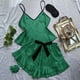 thumbnail image 3 of Conjunto de pijama de seda helada para mujer: pantalones cortos con tirantes y lazo liso, ropa fina para estar por casa, tallas S-XL, 3 of 4