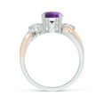 thumbnail image 2 of ANGARA Natural 1.15 ct Amethyst and Diamond Twisted Vine Ring in 14K White & Rose Gold for Women (Size-7mm) | February Birthstone, Anniversary, Jewelry Gift for Women | Natural Amethyst Ring, 2 of 10