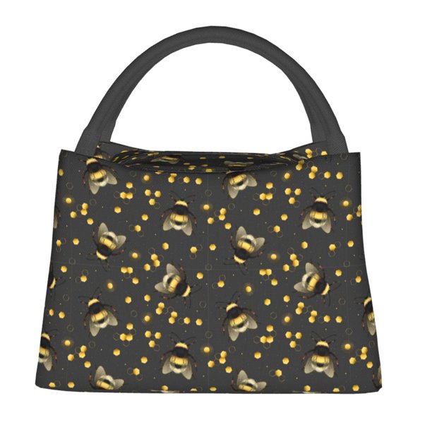 Fotbe Bee Bolsa Térmica Portátil con Estampado, Bolsa de Entrega de Alimentos Aislada, Bolsa Reutilizable de Gran Capacidad para Comidas y Supermercado